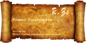 Remes Zsuzsanna névjegykártya